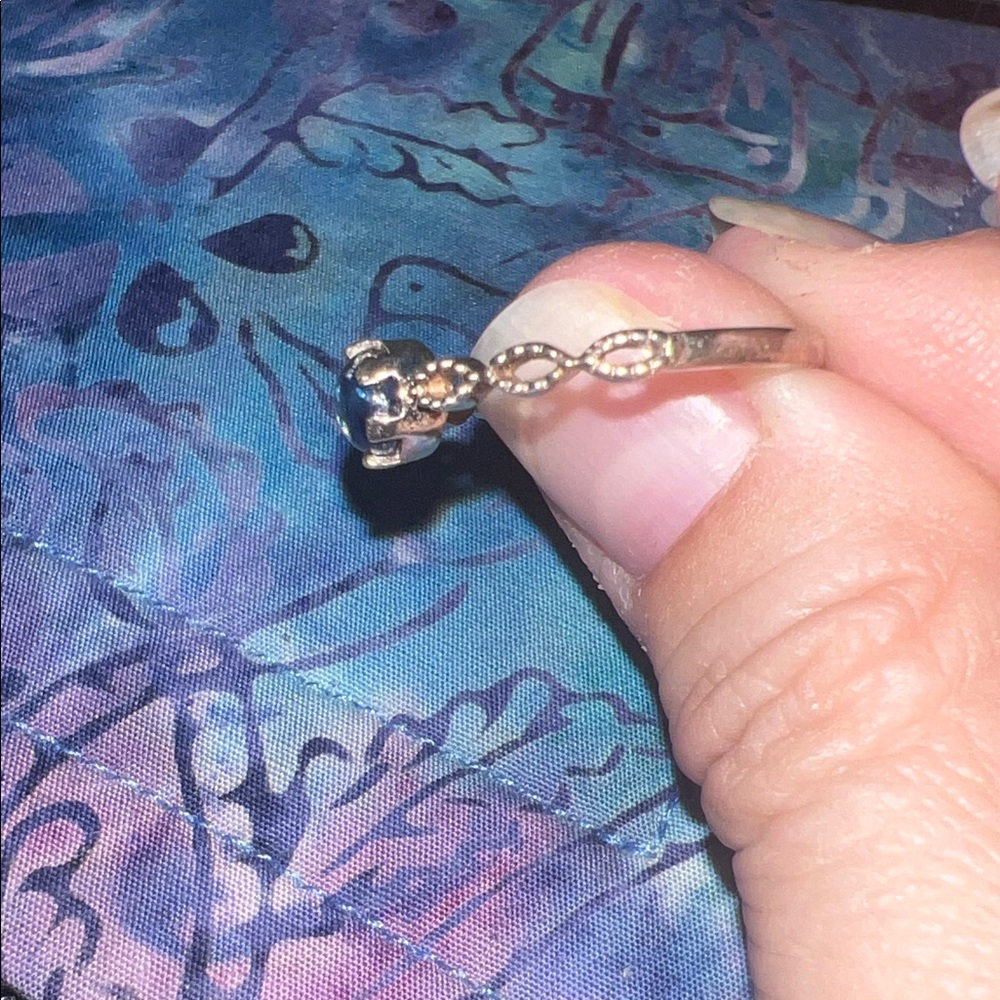 Kyanite Gemstone Sterling Silver Filigree Band Ring Size 10 - Picture 2 of 6